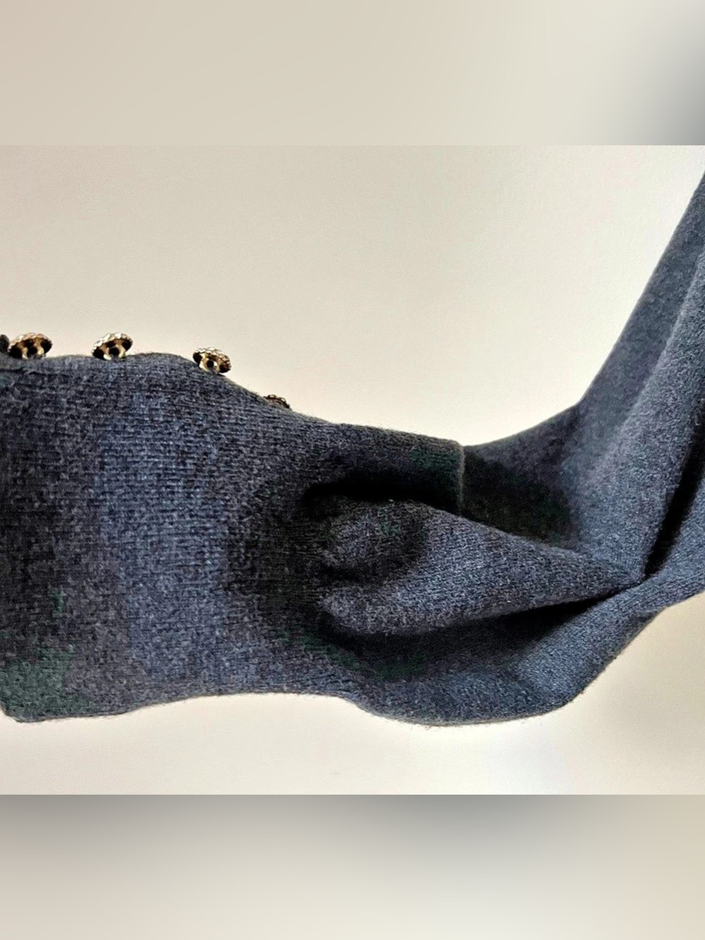 Chico's Graphite Heather Gray Cashmere-Blend Wrap Front Sweater Balletcore L - Picture 7 of 11